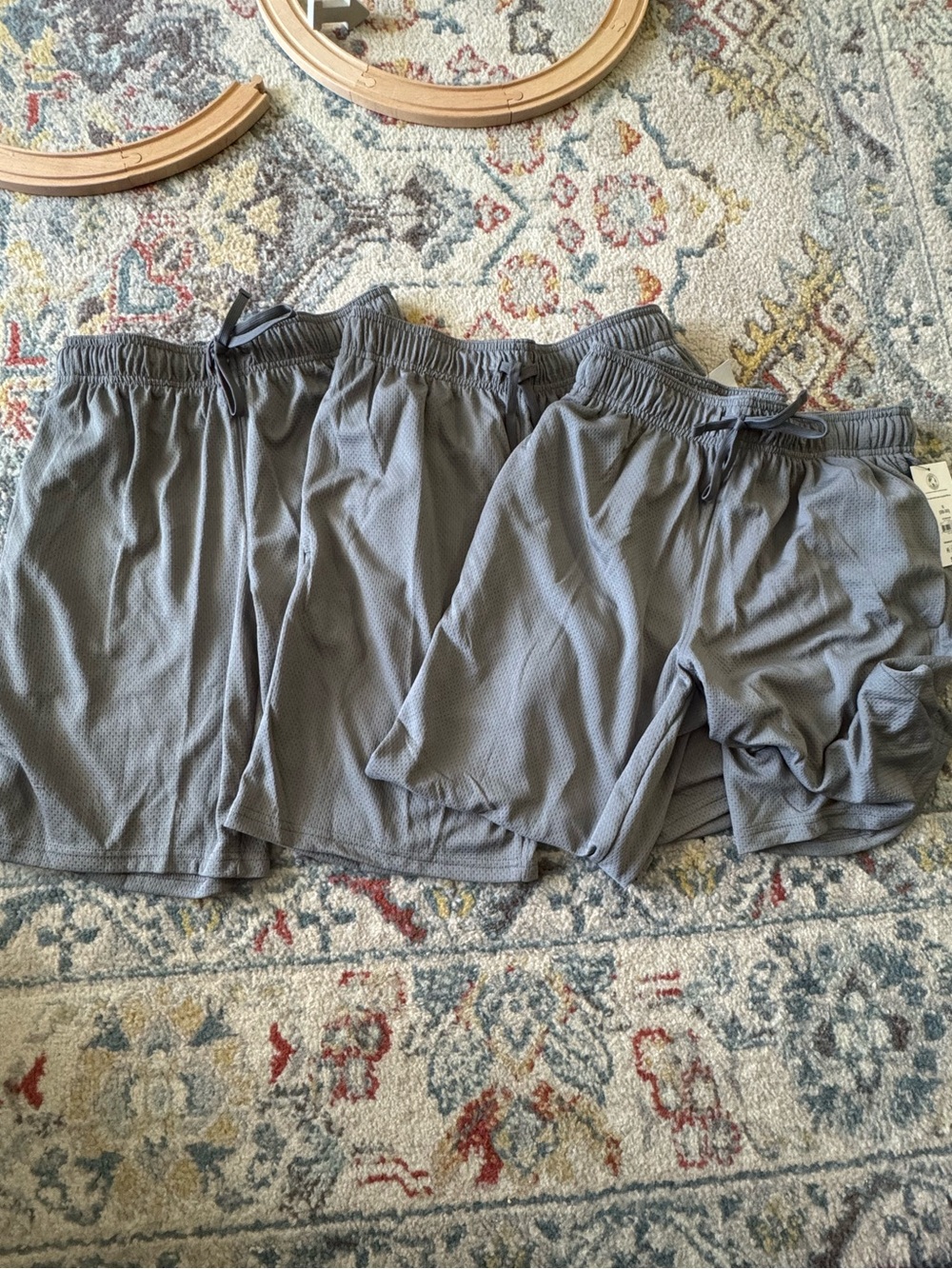 Gray Mesh Athletic Shorts - 3 Pack
